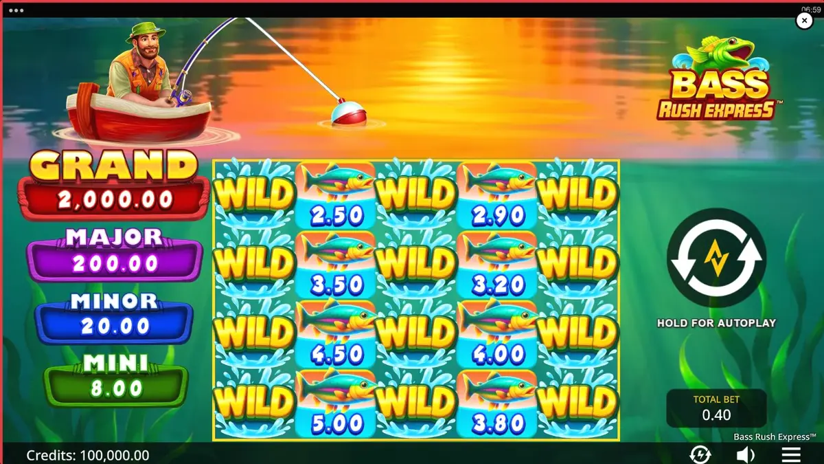 Bass Rush Express slot gameplay interface
